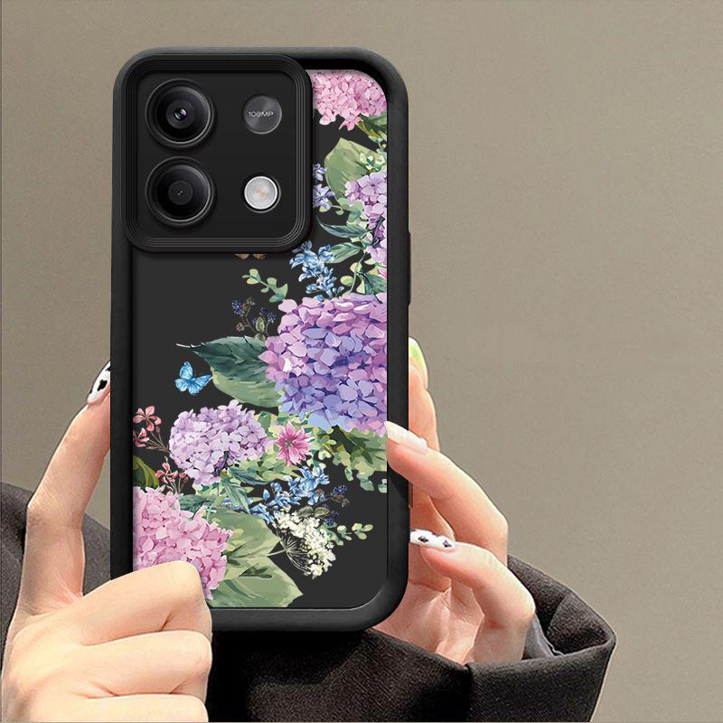 Fashion Flower Pattern Phone Cover For Xiaomi Redmi Note 13 12 4G 11 10 Pro Max 13T 11T Poco F6 X6 X5 Pro Floral Matte Shockproof Soft Silicone Cover