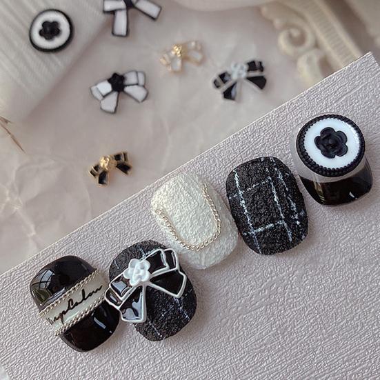 10Pcs Nail Bowknot Decors Anti-drop Non-Fading Art Camellia DIY French Style