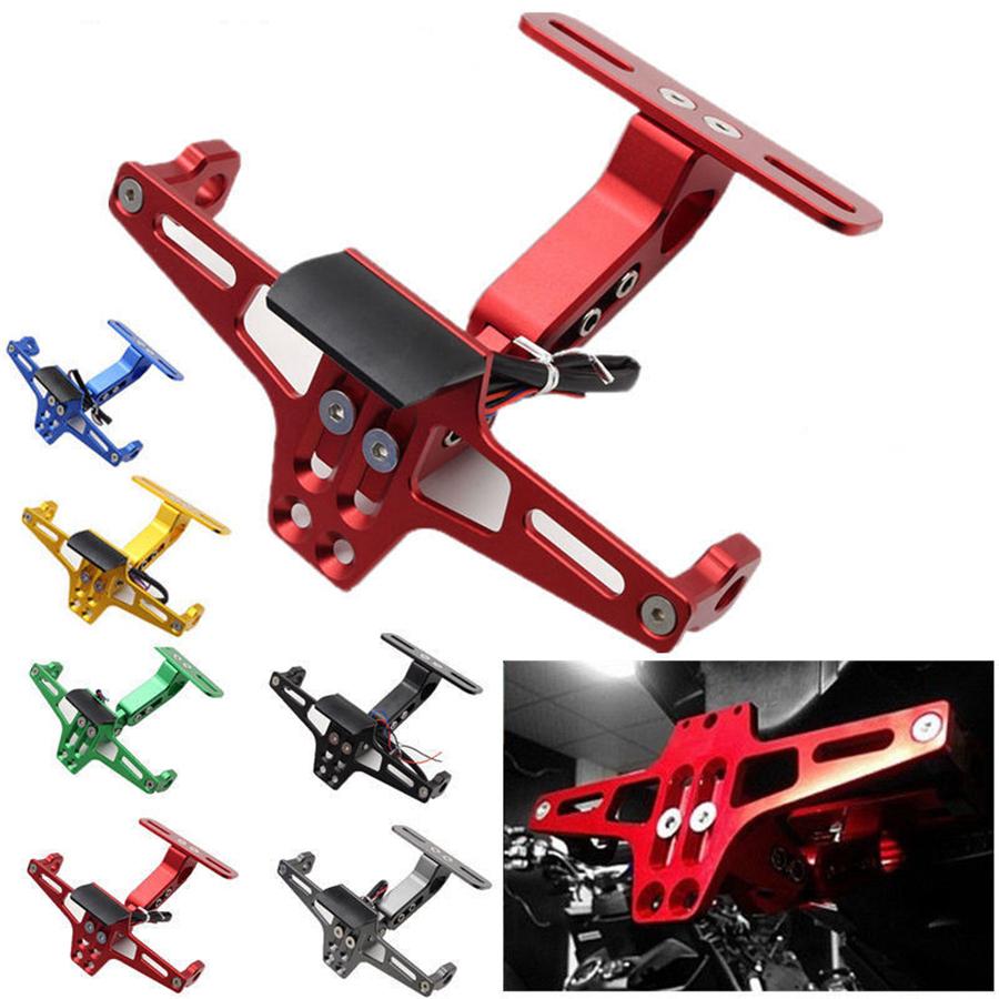 Motorcycle CNC License Plate Holder Bracket LED Rear Light Fender Eliminator Kit