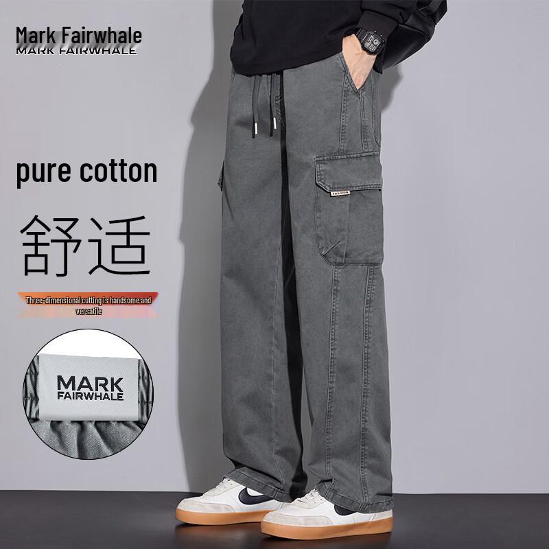 MARK FAIRWHALE Men's American Style Cotton Cargo Pants