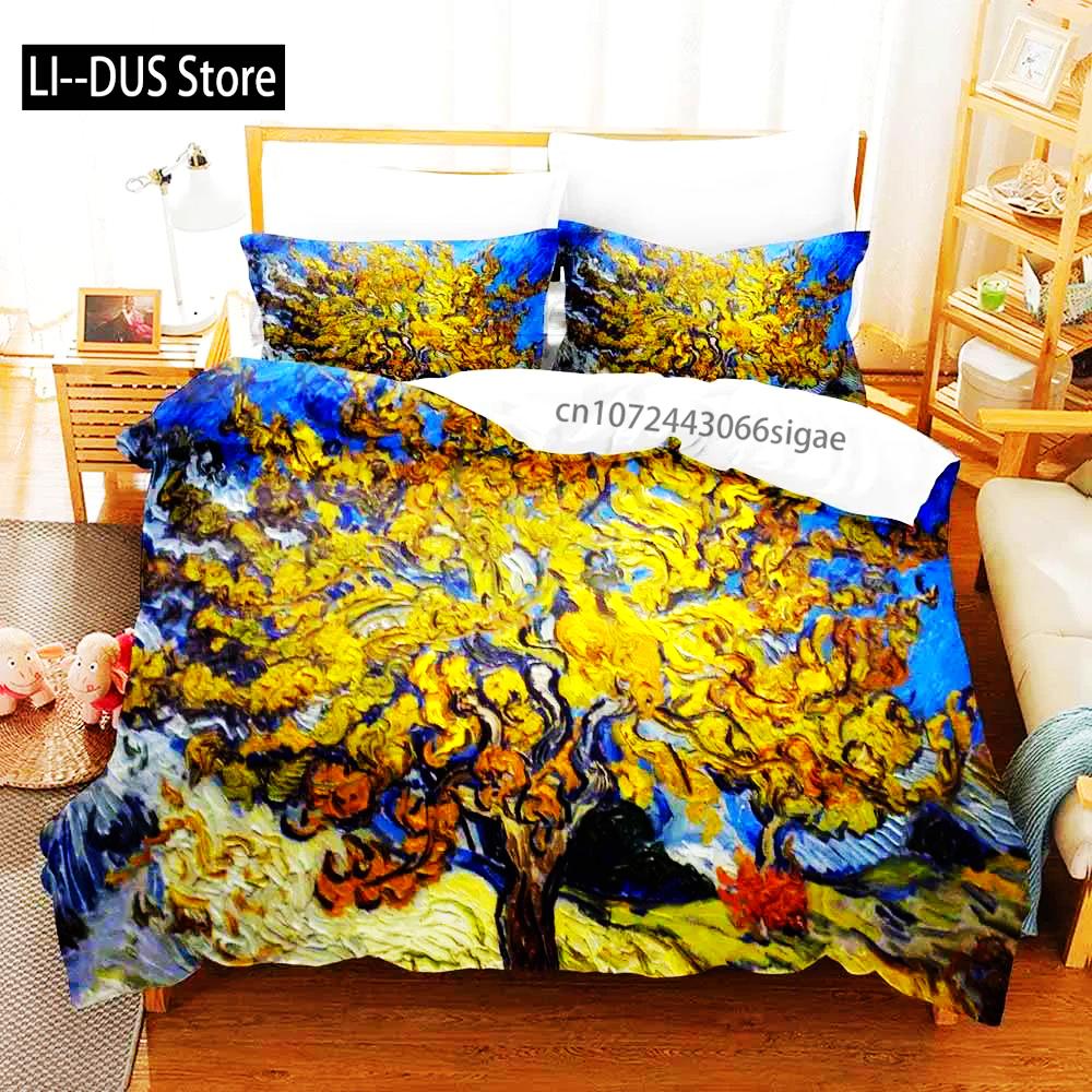 2022 Van Gogh Boys Bedroom Duvet Cover Single Double Full Queen King Size Retro Classic 3D Bedding Set Duvet Cover Bed Set