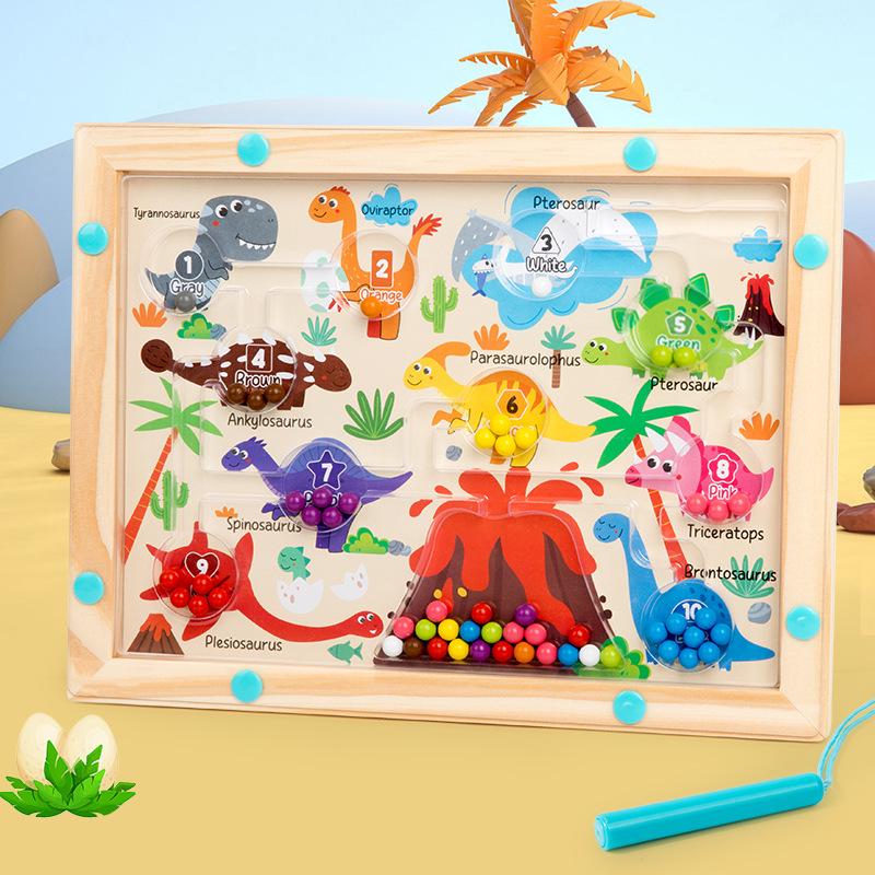 Cross-Border Montessori Children's Magnetic Bead Maze Board: Educational Color Sorting and Counting Toy
