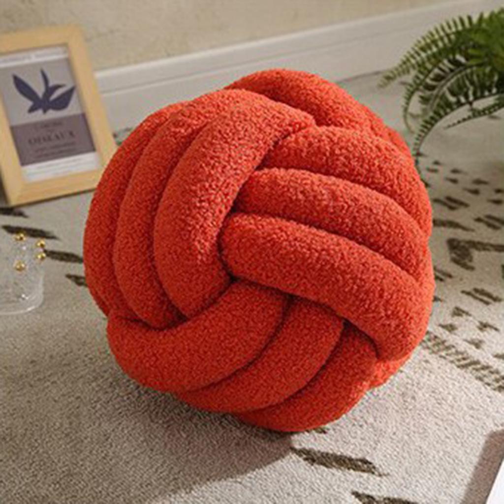 Knotted Ball Throw Pillow Ultra Soft Companionship Decorative Hand-woven Knotted Ball Plush Toy Velvet PP Cotton Sofa Cushion
