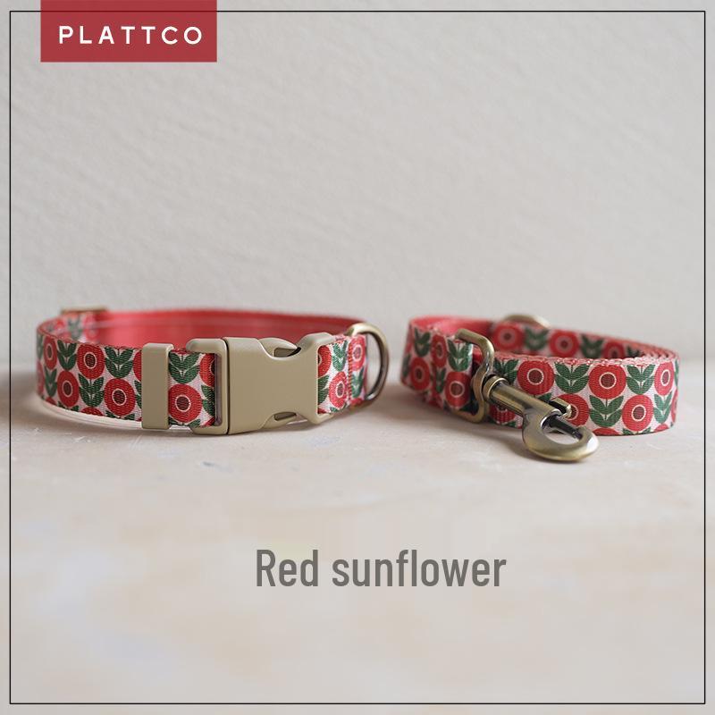 PLATTCO Nylon Dog Leash and Strong Belt with Metal Buckle Collar - Model PDC349 Extra Large