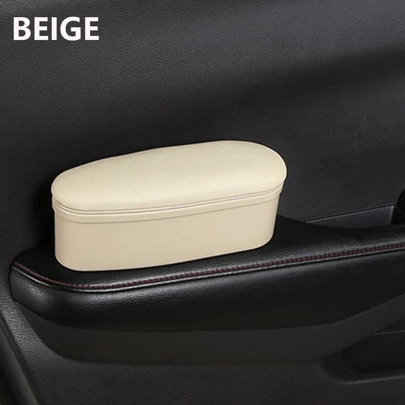Car Door Storage Armrest Box Leather Auto Interior Part Organizer Adjustment Arm Elbow Handrail Support Increased Pad Universal