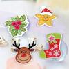 50Pcs/Bag 2-Holes Cartoon Buckle Mix Christmas Star Candles Santa Sock Craft Sewing DIY Materials Buttons