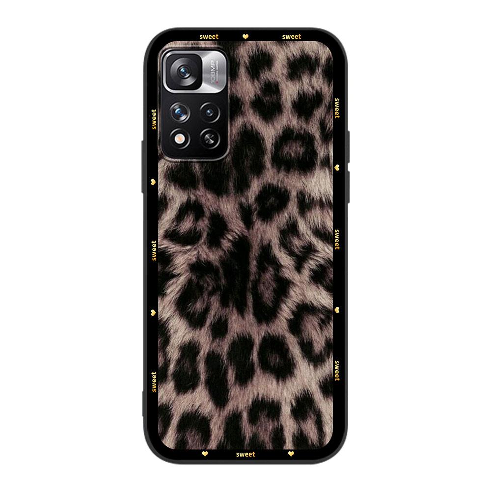 Case for Xiaomi Redmi Note 12 9S 8 10 11 Pro 10C 9C 9A 8T 8A 10S 11T 11E 9T 9i Black Silicone Phone Cover Animal Leopard Print