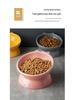 Double-Eared Slanted Ceramic Cat Bowl - Matte Glaze, Anti-Black Chin, Cervical Spine Support, Cute Design