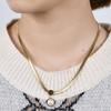 European Fashion Snake Chain Blade Necklace with Imitation Pearl - Valentine's Day Gift.