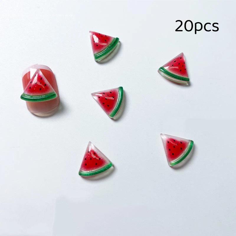 20Pcs Resin Fruit Nail Charms Jewelry Nail Art Decorations Parts Sweet 3D Mini Red Cherry Nail Art Accessories Diy Manicure Tool