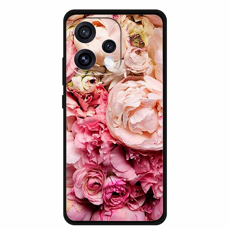 For Oppo Reno15 5G Case 6.59" Cute Cat Balck Edge Soft Silicone Wolf Phone Back Cover For Oppo Reno 15c 5G Protective Lion Funda