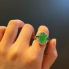 Jade Grün Eis Farbe Leuchtend Natürlicher Chrysopras Ring Achat Ring Echte Aufnahme