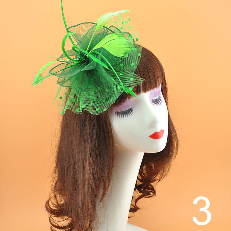 1Pc Fascinator Hat Feather Pearl Beaded Decor Girl Hair Clips Hair Accessories Headwear Flower Women's