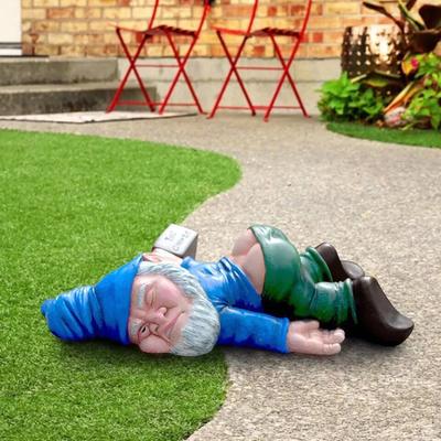 Resin Statue Dwarfs Mini Drunk Gnome Funny Exterior Garden Outdoor Ornaments Sculpture Bonsai Decoration For Yard Accessories