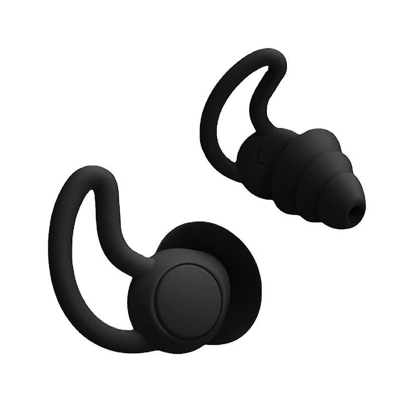 Noise Canceling Earplugs for Sleeping, 2 Pieces (Black)Silicone E