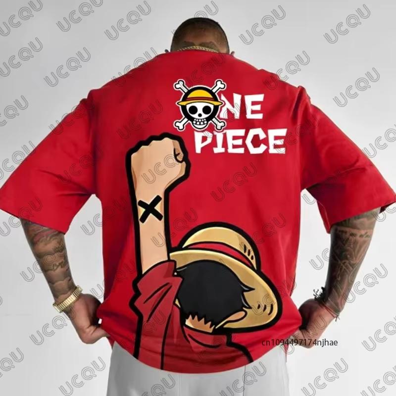 One Piece Luffy Zoro Anime Graphic Print Men s Cotton T-shirt Summer Short Sleeve Tees Clothes Casual Oversized Tops 4XL