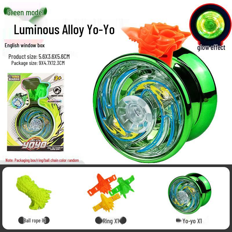 Free Shipping Alloy Yo-Yo: Luminous Competition & Sleep-Supporting Toy for Kids
