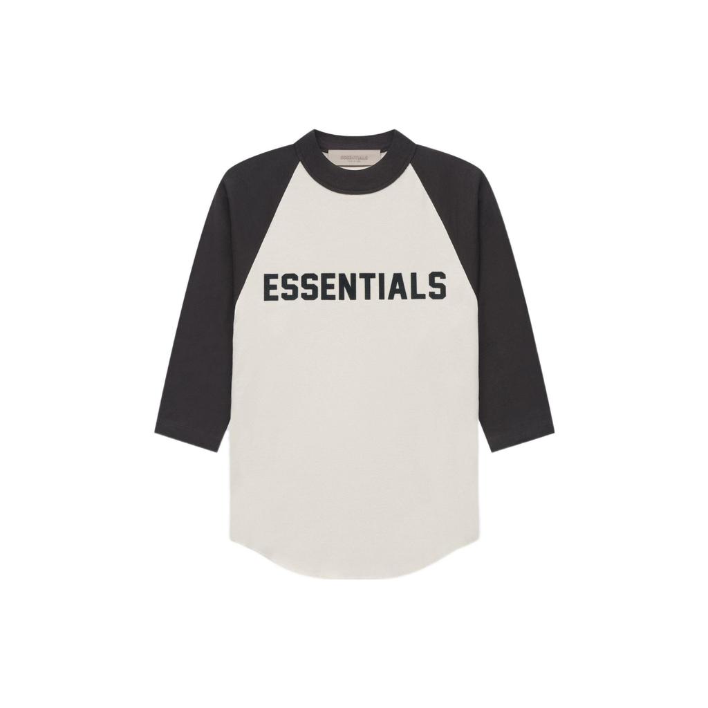 Fear Of God Essentials Kids Baseball T-Shirt Wheat SS22 Letter Flocked Logo Round Neck Pullover Long Sleeve T-Shirt Kids Tops FOG-SS22-999
