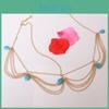 Fashionable Simulated Turquoise Decor Multi Layer Chain Design Headwear Women