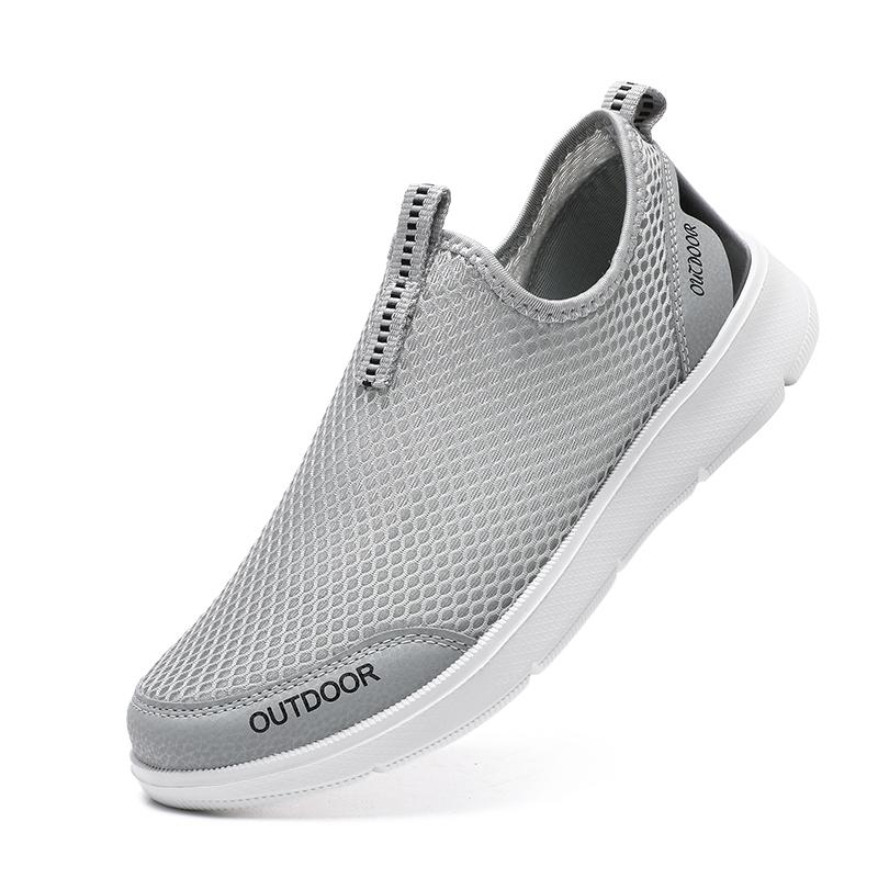 YRZL Men's Summer Casual Shoes Slip on Breathable Air Mesh Sneakers Lightweight Comfortable Trainers for Men Size 39-48