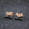 Cartoon Spider And Web Stainless Steel Stud Earrings For Women Punk Black Animal Bat Piercing Earings Halloween Party Gifts