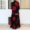 Women's Large Cotton & Linen Muslim Long Sleeve Casual Dress
