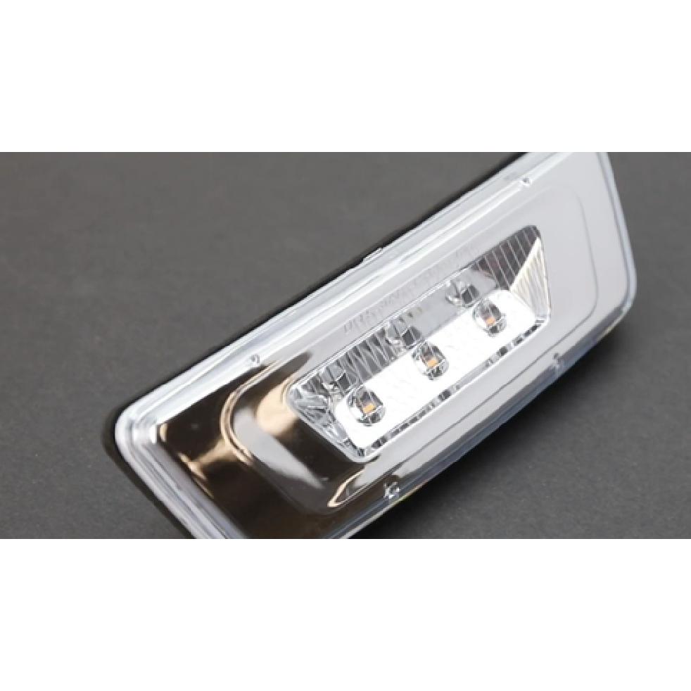 Clear Lens Chrome Amber LED Wheel Fender Side Marker Lights For Kenworth T680..