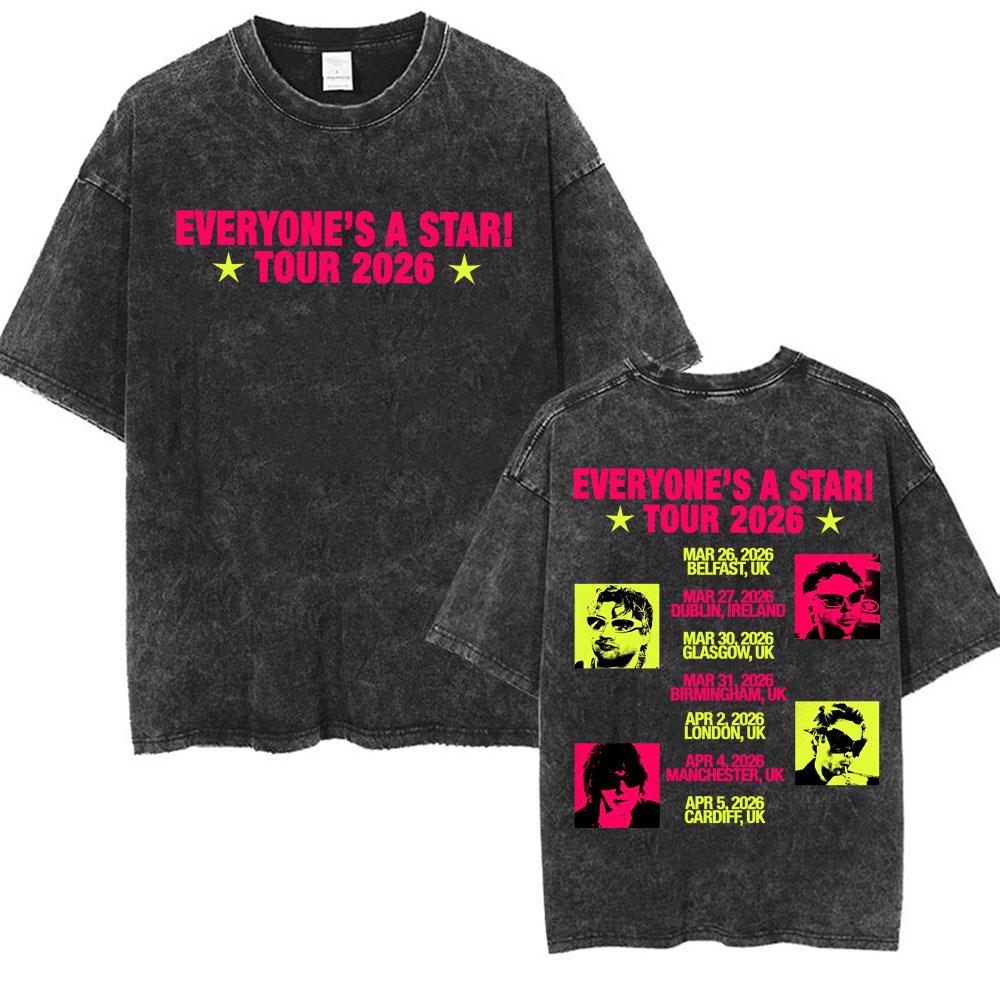 

Band Seconds of Summer Everyones A Star World Tour Tshirts Mens Clothing Vintage Washed Tshirt Summer Tops ONeck T Shirts S