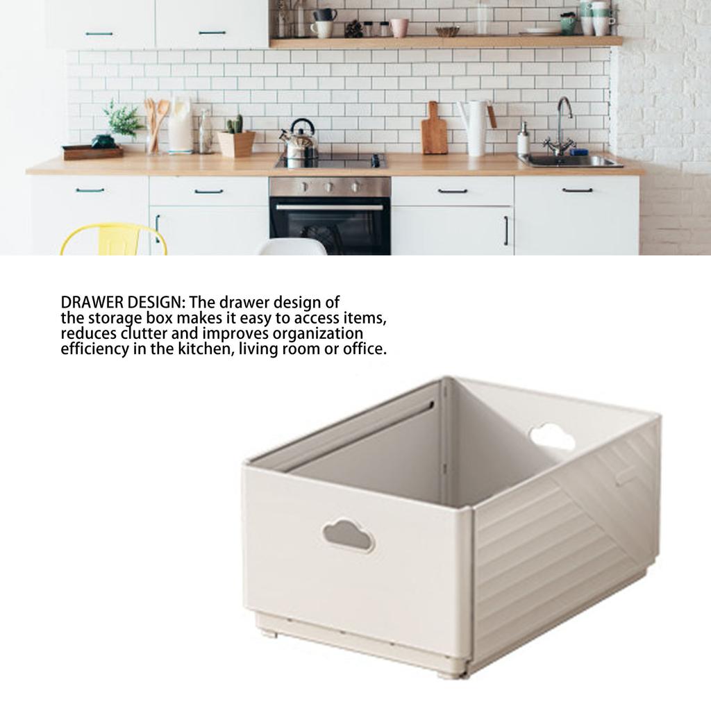 Scatola Contenitore Espandibile Monostrato Rettangolare Impilabile Cassetto Desktop Spezie per Cucina Soggiorno Armadio Bianco