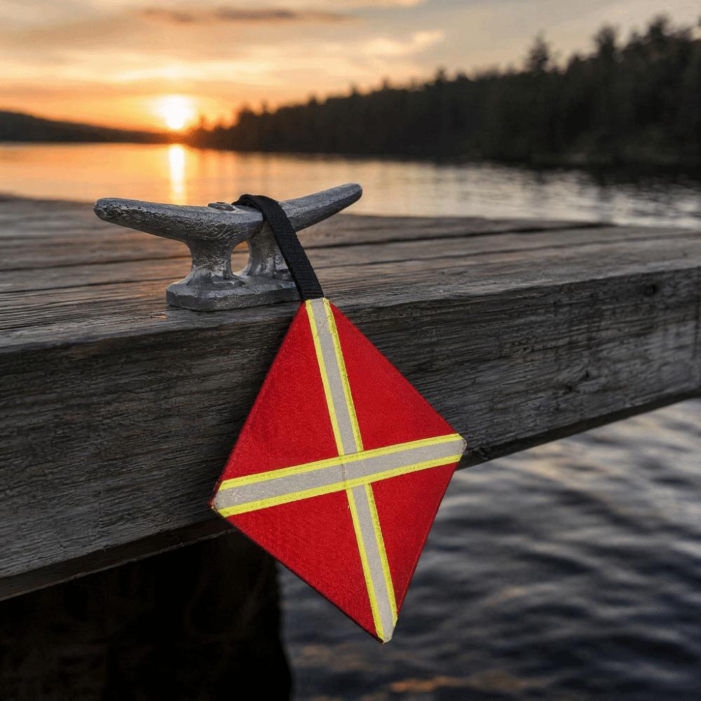 Red Safety Travel Flag Oxford Fabric Reflective Safety Flag Kayak Safety Flag Off-Road Loading