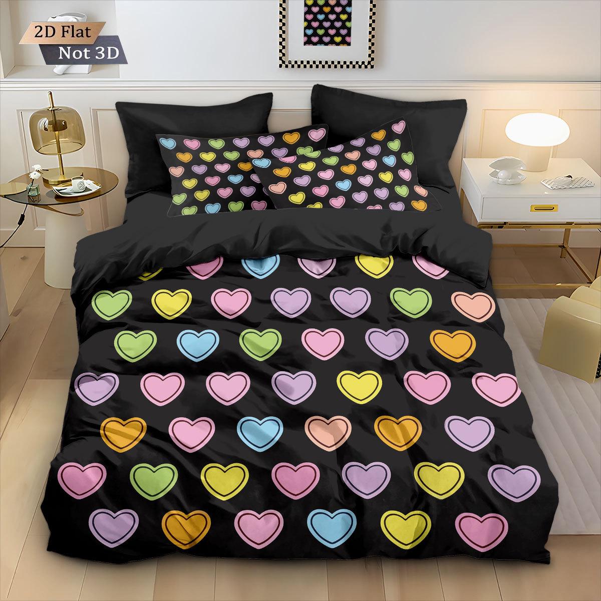 

Custom Love Valentine s Day Digital Print Bedding Set - Duvet Cover & Pillowcase. 135x200 cm