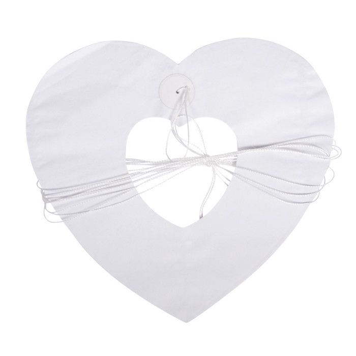 Guirlande en papier Coeur silhouette Blanc 300x17,5x17cm