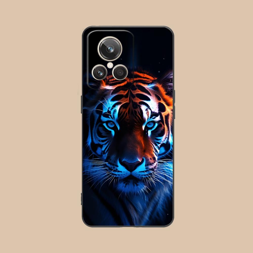 Tiger Neon Mobile Cell Phone Case for Realme GT 8 Neo Pro C75 73 71 C67 65 C55 53 C35 31 C20 15 Colorful Printing Cover Cover