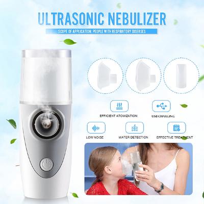 2W 3 Modes de fonctionnement Nébuliseur portable à mailles Ultra-silencieux Respirateur portable à ultrasons Alimenté Inhalateur médical à vapeur USB/Batterie