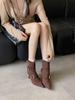 Autumn and winter new pointed thin heel high heel temperament thin French fashion sexy beauty female Internet celebrity short boots