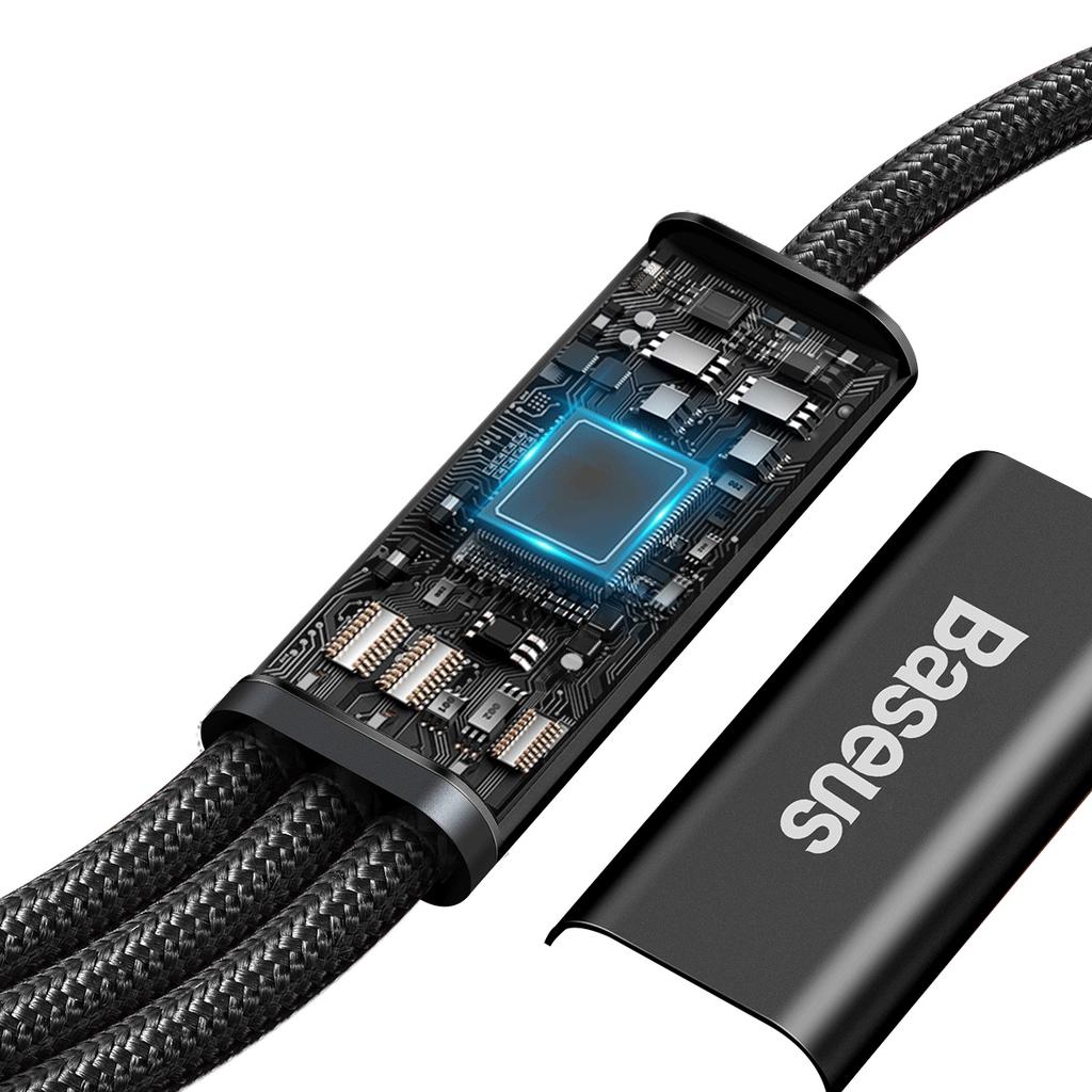 3in1 Cable USB-C - USB-C / iPhone Lightning / microUSB 20W PD 1.5m - black