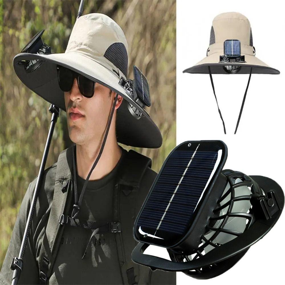 Digging Hole Solar Fan Mini Multi-purpose Fan Portable Outdoor Camping Fan  For Sun Hat