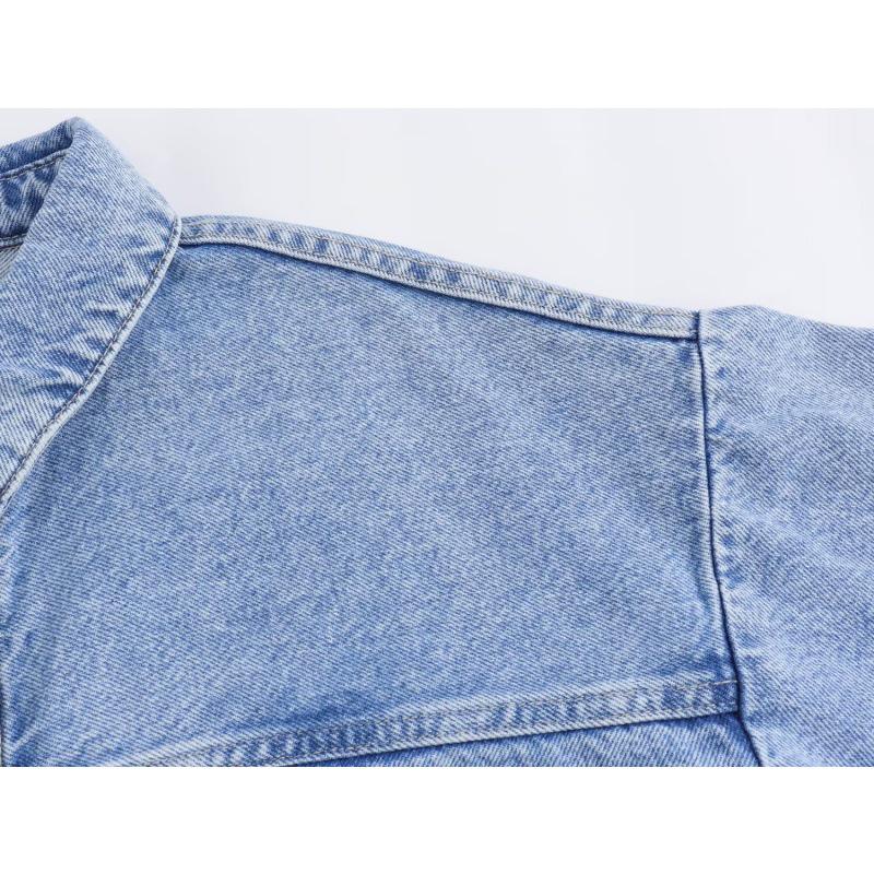 Damen Jeanshemdjacke mit Kragen und Taschen - 2026 Vielseitiger Stil