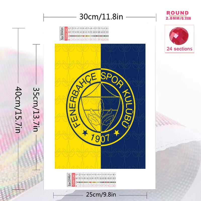 Fenerbahce Glory 100% Round Full Drill 5D DIY Diamond Painting Embroidery Cross Stitch Rhinestone Décor