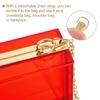 Uxcell Women's Clear Acrylic Clutch Bag, Square Acrylic Purse, Transparent Crossbody Handbag with Detachable Chain for Travel and Office Use, RedGold
