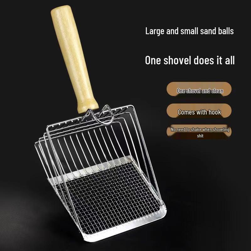 Large Metal Cat Litter Scoop with Fine Holes for Tofu and Bentonite Sand – Shovel for Cat Poop