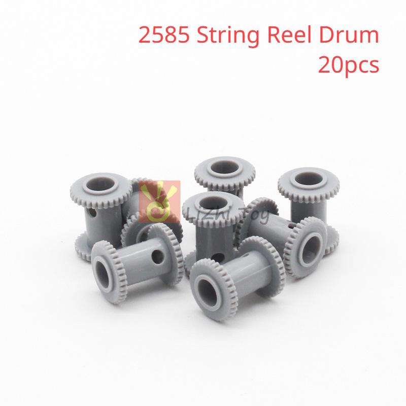 Building Blocks Bricks String Reel 2X2 Drum Holder High-Tech 2584 2585 Compatible With Hook Tow Ball 30395 Engineering Machinery