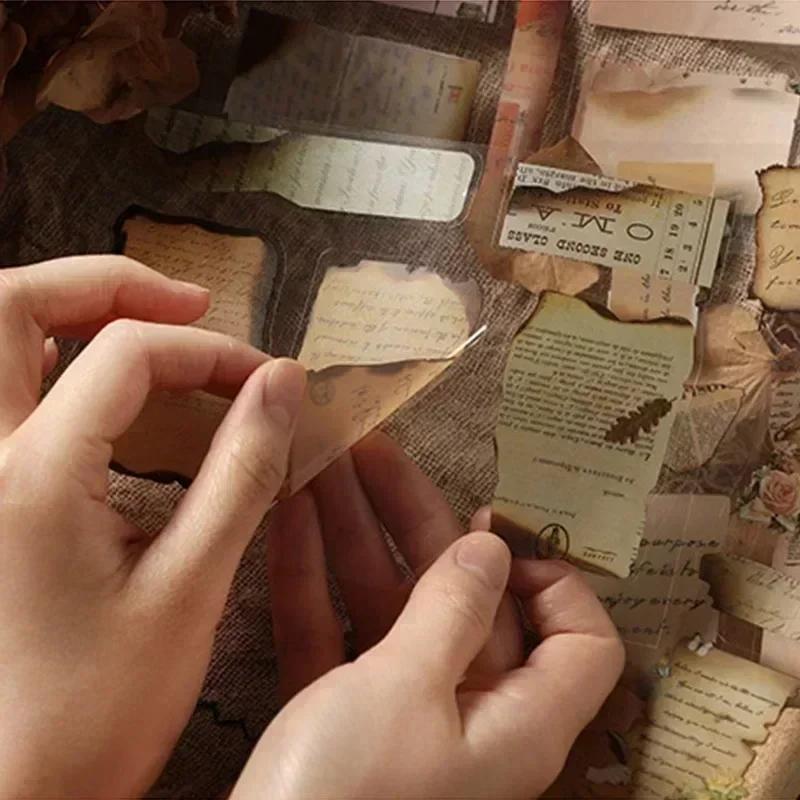 20 de coli Vintage PET Sticker Book Diy Jurnal Fluture INS Album Scrapbooking Retro Flower Material Hârtie Autocolante decorative