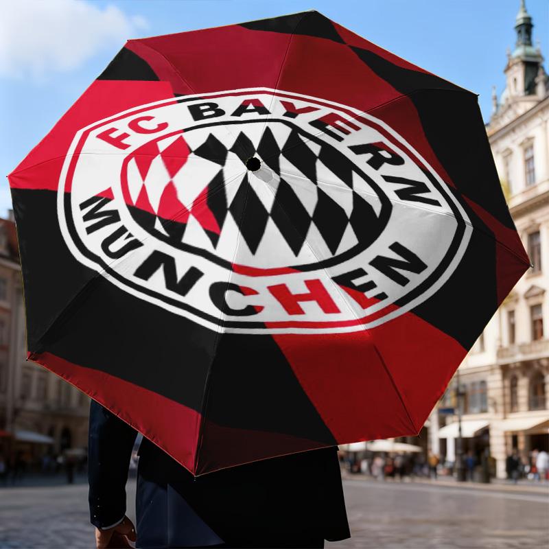 1PC Munich Football Club Printed Umbrella Folding umbrella, automatic umbrella 8-Frame for Travel, camping Fan gifts Christmas Gifts