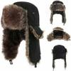 Winter Military Hat Mens Pilot Ushanka with Ear Protection Windproof Russian Style Aviator Cap Cold Weather Army Patrol