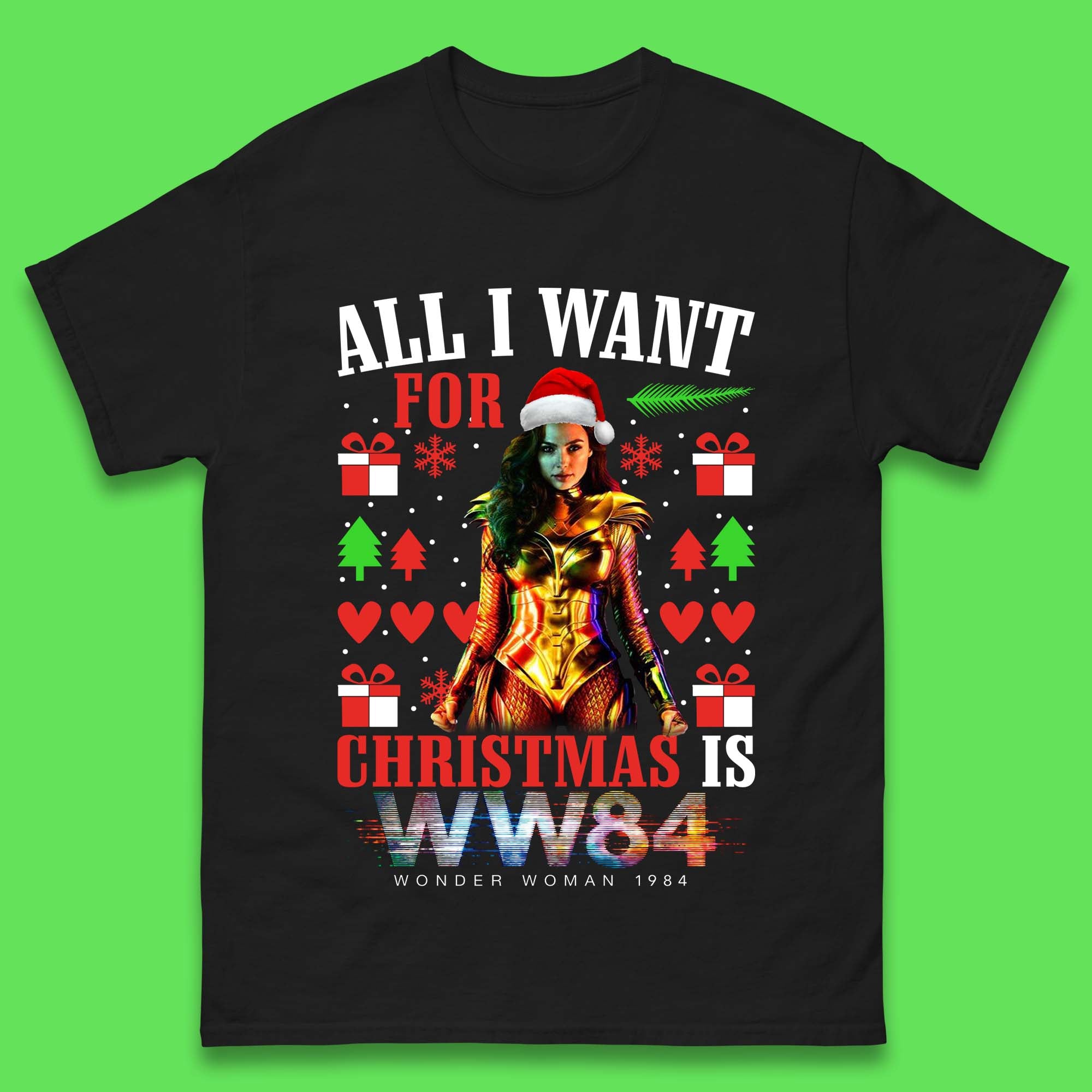 Wonder Woman 1984 Christmas Mens T-Shirt Womens Tops Tees S