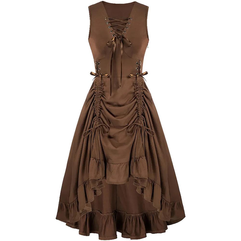 Amazon foreign trade women's dress punk lolita European and American retro style dark strap dress goth dress