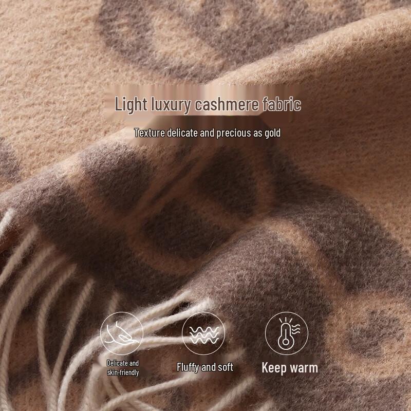 Hengyuanxiang Women's Double-Sided Cashmere Scarf