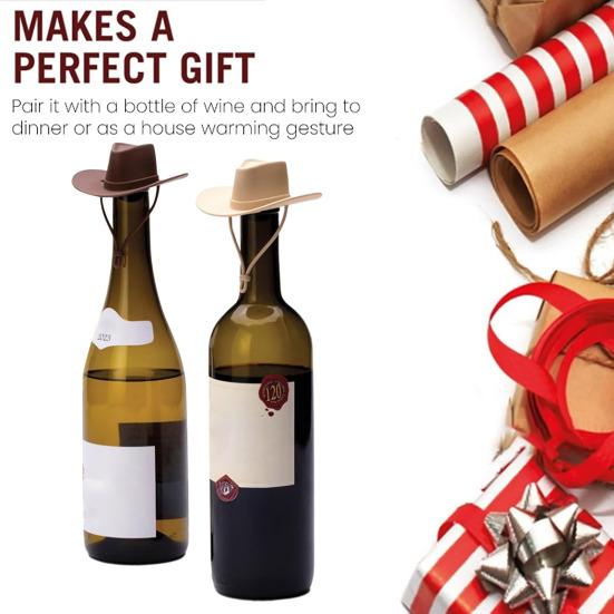 Kovbojský klobouk Zátky na víno Silikonové zátky na láhev Vzduchotěsné těsnění Opakovaně použitelné Korky na víno Pasují na standardní šampaňské láhve