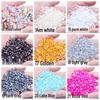 9mm Flat-back Half-round Pearl Beads - 100 Pcs for DIY Phone Case Decoration